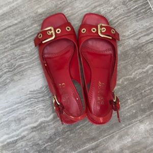 Fun, red patent leather sandals